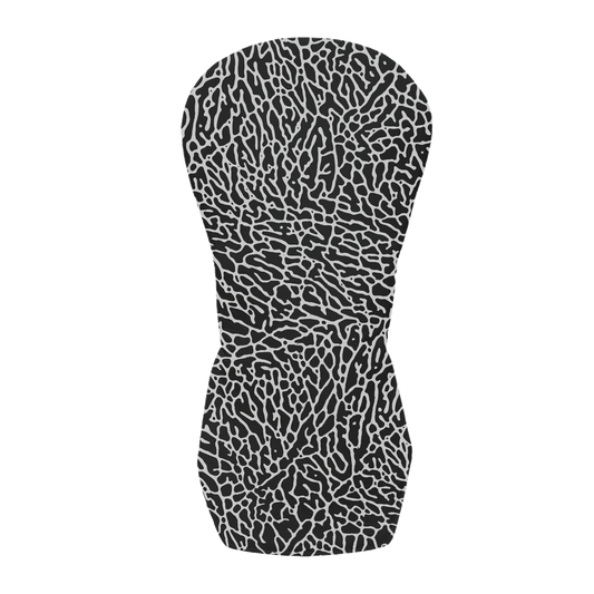 Black & White Elephant Print Leather Headcovers